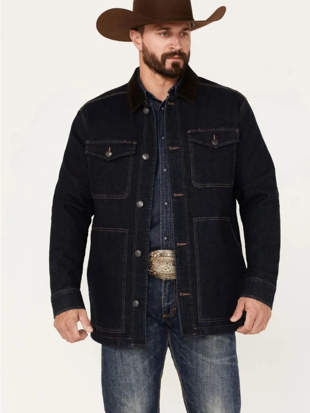 Blue Ranchwear Rancher Flannel Lined Denim Jacket
